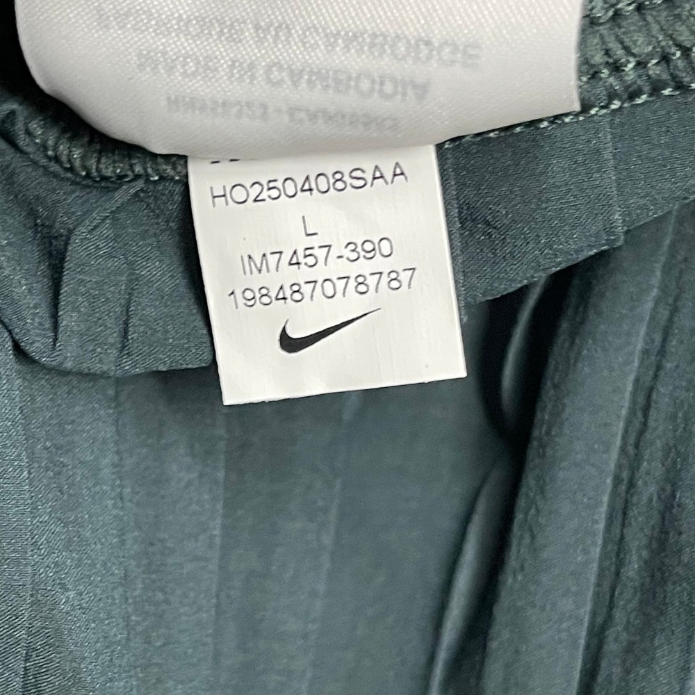 Nike Jacket Womens Large Green Pleated Mixed Media Pleated Bomber Oversized - Picture 9 of 13